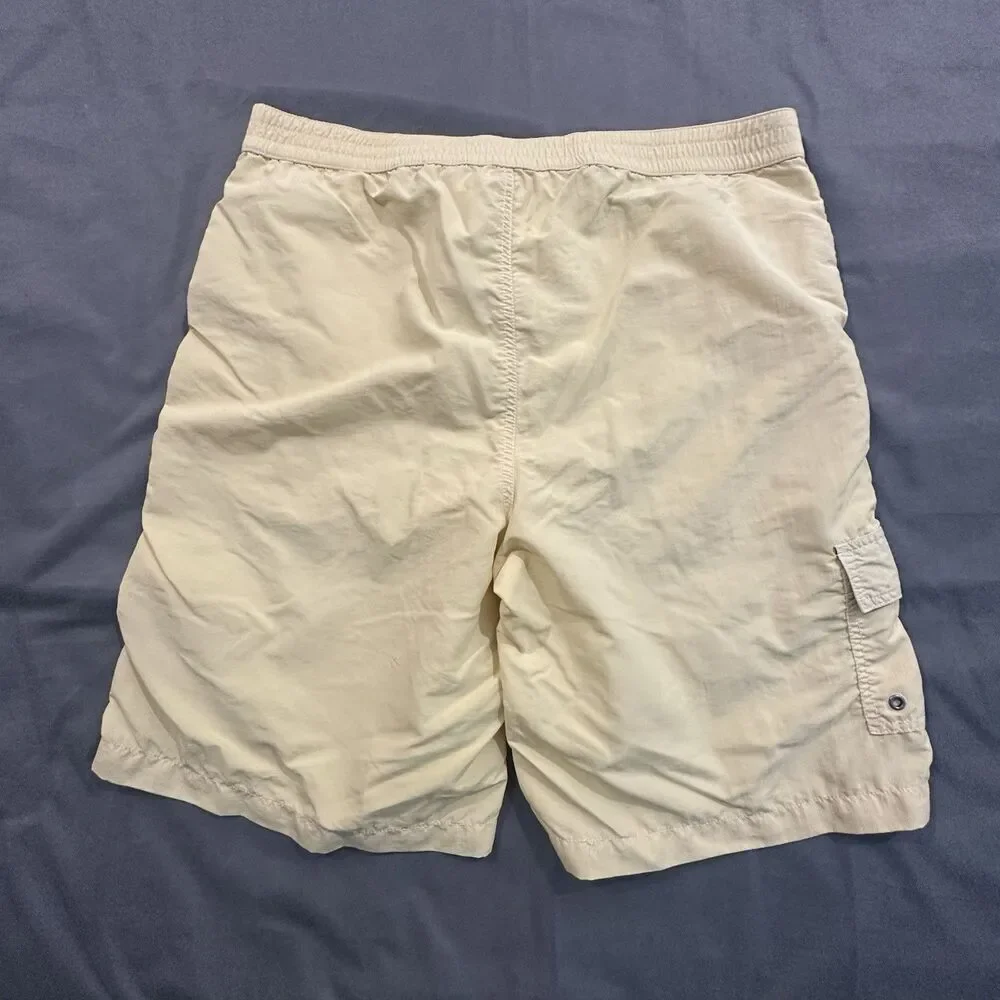 Vintage 90s Polo Ralph Lauren Board Shorts Mens L Yellow Swim Trunks Drawstring